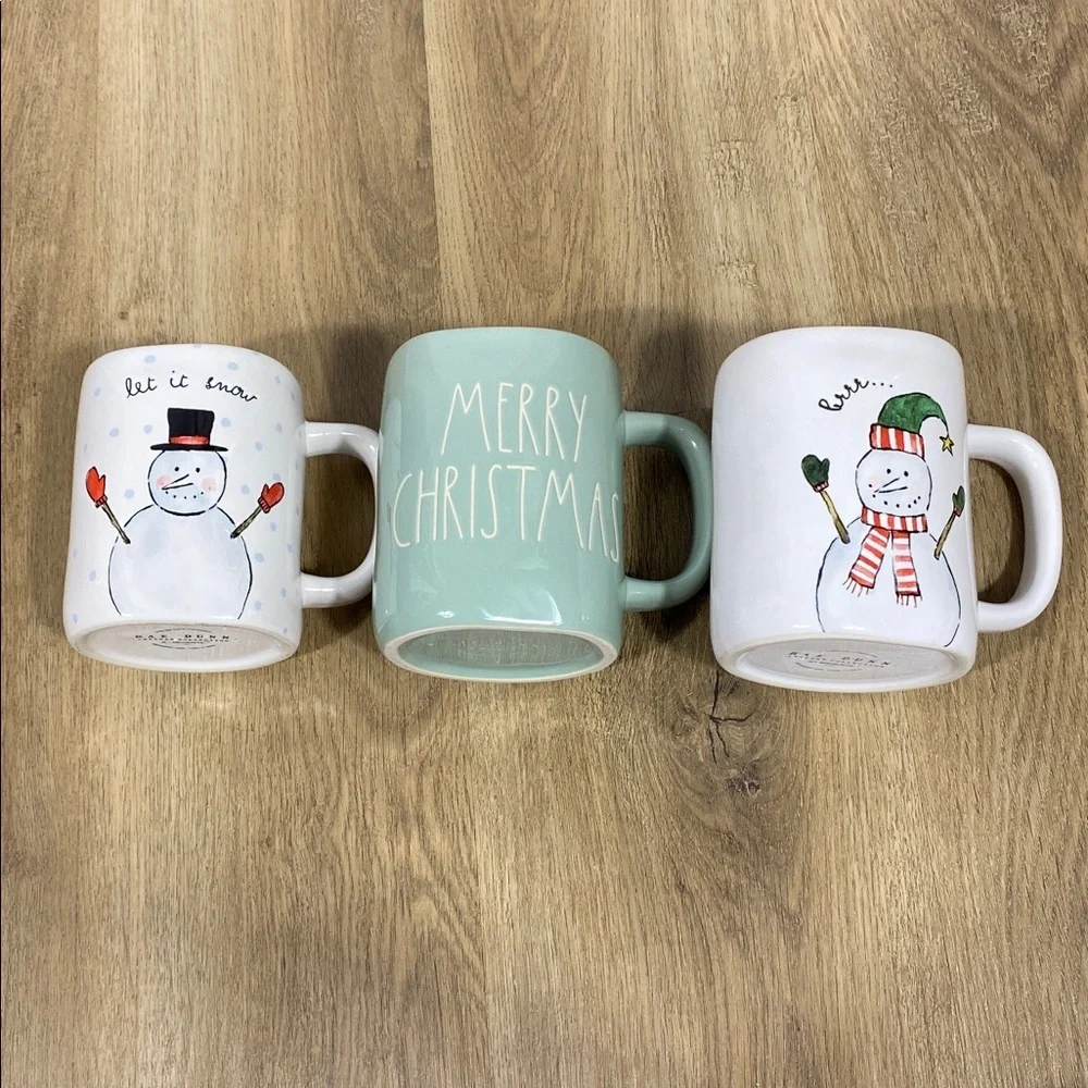 3 Rae Dunn Artisan Collection by Magenta Christmas mugs